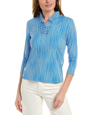 

J.Mclaughlin Catalina тканевая рубашка Durham женская синяя, Синий