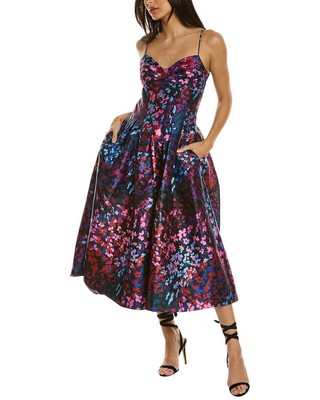 

Платье миди Ml Monique Lhuillier Mikado женское, Черный