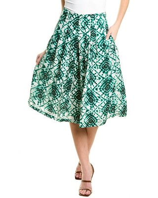 

Женская юбка миди Samantha Sung Zelda, Shibori swirl white jade