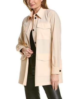 

Женская шерстяная верхняя рубашка Lafayette 148 New York Windom, Коричневый