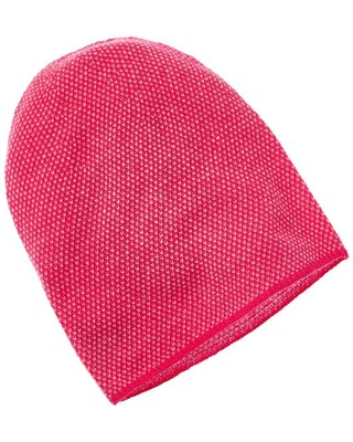 Женская двухцветная кашемировая шапка с напуском Птичий глаз от Hannah Rose розового цвета