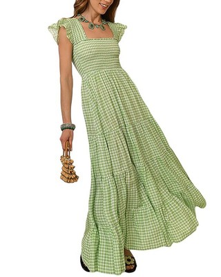 

Платье макси Adele Berto женское, Light green - white print