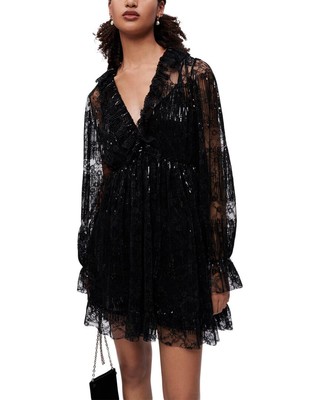 Женское мини-платье Maje Reville черного цвета T40