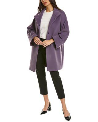 Pre-owned Cinzia Rocca Icons Wool & Cashmere-blend Coat Women's Purple 46