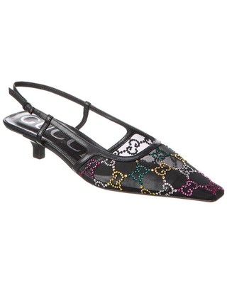 

Женские туфли-лодочки Gucci Gg из сетки и кожи с ремешком на пятке, NA