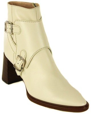 Кожаные ботинки Tod S с пряжкой Женские белые 40