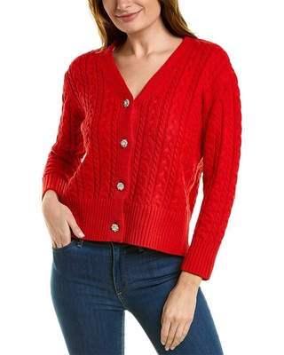 

Женский кардиган косой вязки Anne Klein, Красный