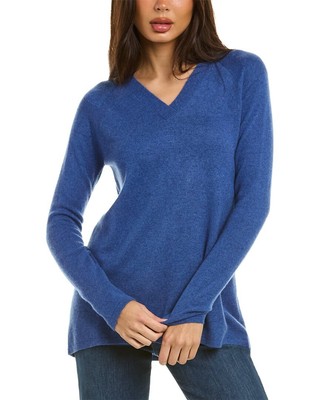 

Туника Forte Cashmere с v-образным вырезом, кашемировый свитер, женский, Синий