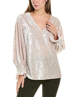 Бархатная блестящая блузка Vince Camuto Женская бежевая Xxl