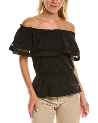 

Женский топ с рюшами Donna Karan, Черный