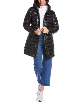 

Kenneth Cole New York Женское пуховик с завязками на талии, черный, NA