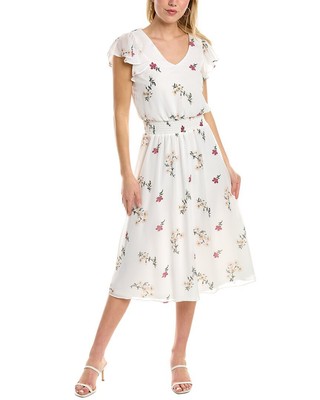 

Женское многоярусное платье миди Vince Camuto белое, Белый