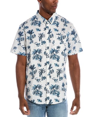 

Мужская тканая рубашка Original Penguin Tropical Monkey, белая, Белый