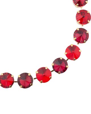 Pre-owned Carolina Herrera Alegria Riviere Rhinestone Plated Necklace Women's