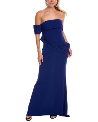 

Женское платье на одно плечо Badgley Mischka, Синий