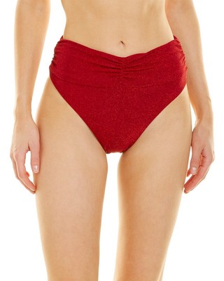 Короткое женское платье Sonya с высокой талией и рюшами, красное 12