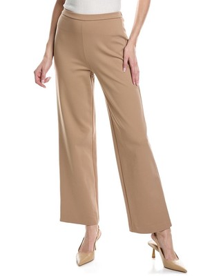 Женские брюки из эластичной мягкой саржи St. John коричневого цвета S