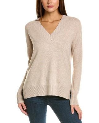 

Двусторонний кашемировый свитер Forte Cashmere High-Low для женщин, Бежевый