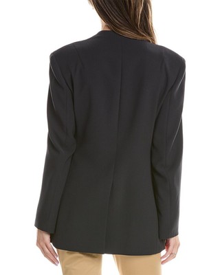 Pre-owned Lafayette 148 York V-neck Blazer Women's In Blue