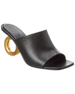 

Женские кожаные сандалии Ferragamo Astro черные 9,5 C, Черный, NA