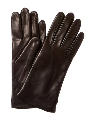 Portolano Cashmere-Lined Leather Gloves Womens Grey 7