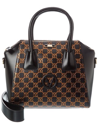 Valentino By Mario Valentino Кожаная сумка с монограммой Minimi, женская, черная