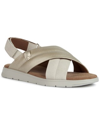 

Женские сандалии Geox Dandra с кожаной отделкой, Off white/lt gold, NA