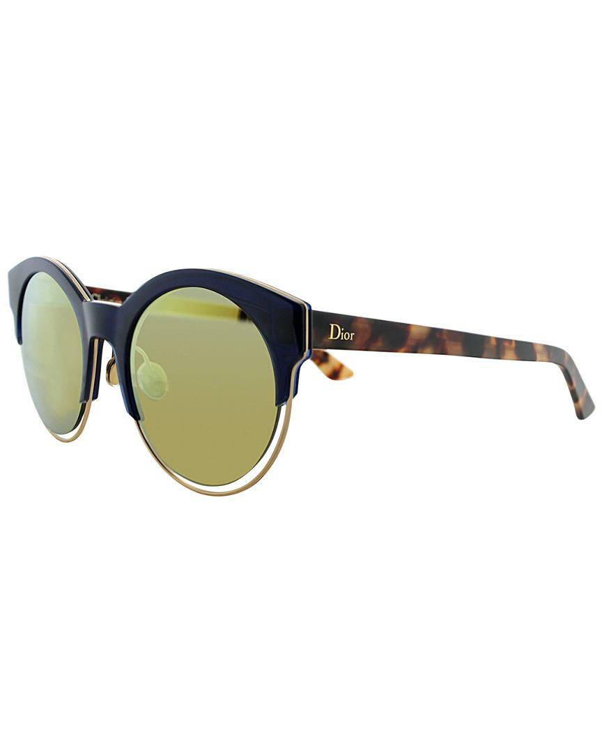 7*a様 7月末までDIOR SIDERAL1 シデラル ラウンド Dior Sideral 1 Blue Havana Gold Mirror Sunglasses | eBay