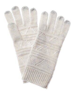 Qi Cashmere Pointelle Donegal Кашемировые перчатки женские белые