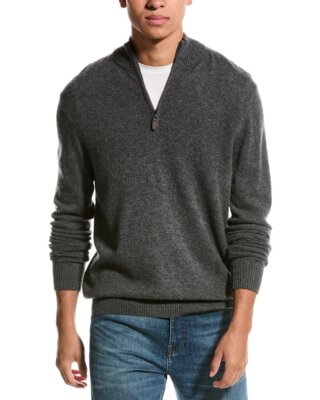 Мужской кашемировый свитер с имитацией кашемира Qi Cashmere на молнии 1/4