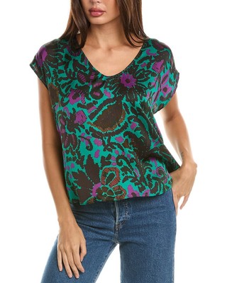 Бархатный женский топ от Graham & Spencer Jolie зеленого цвета Xs