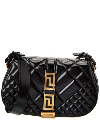 

Versace Greca Goddess Стеганая кожаная сумка на плечо женская черная, NA