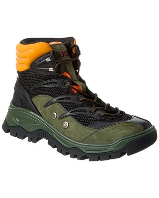 

Мужские ботинки из сетки и замши Gucci, Черный, NA