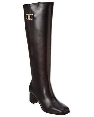 Кожаные ботинки Ferragamo Cordo Женские черные 9 C