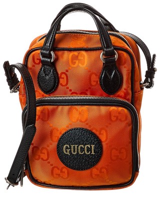Женская холщовая сумка через плечо Gucci Off-The-Grid оранжевого цвета
