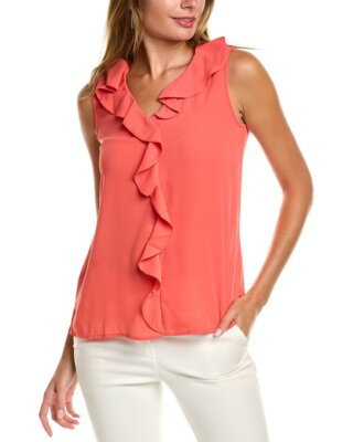 

Женская блузка с рюшами Vince Camuto, Spiced coral