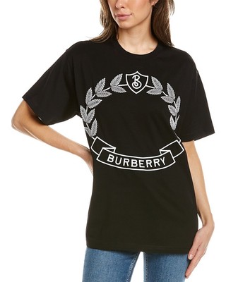 

Женская футболка с логотипом Burberry Oak Leaf, Черный