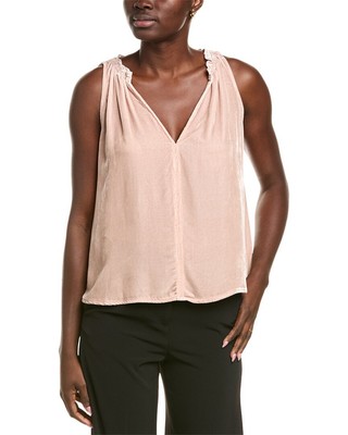 Velvet By Graham & Spencer Prima Silk-Blend Top Womens White S