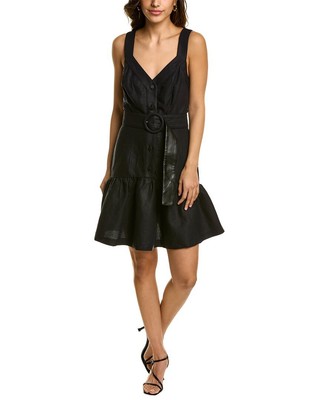 

Женское мини-платье из льняной смеси Ted Baker Yazmin, черное, Черный