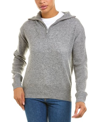 

Amicale Cashmere Кашемировый свитер с воротником-воронкой женский серый, Grey