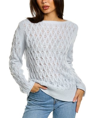 

Женский свитер решетчатой вязки Malo Cashmere из смеси шерсти и кашемира, Синий