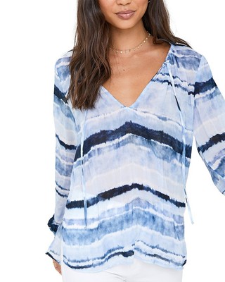 

Женский топ с эластичным воротником Bella Dahl размера, Ispindigo stripes print
