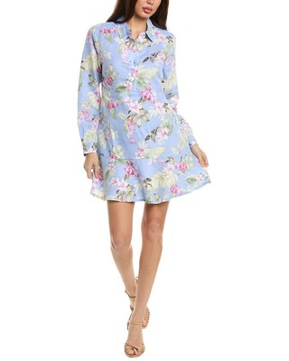 Женское льняное платье-рубашка с воланами Tommy Bahama Orchid Dreams