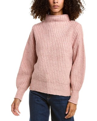 

Женский шерстяной свитер Madewell Loretto с воротником-стойкой, Розовый