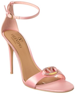 Фирменные женские сандалии Valentino Vlogo из 100% атласа