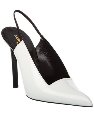 Женские кожаные туфли-лодочки на плоской подошве Saint Laurent Raven 110