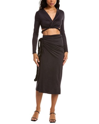 

Женский комплект из топа и юбки с запахом Beulah, черный, размер , 2 шт