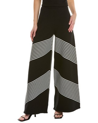 

Женские широкие брюки из смесового шелка с шевроном Carolina Herrera, черные, размера, Черный, NA