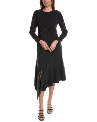 Женское платье Lafayette 148 New York Twist спереди темно-синего цвета 2