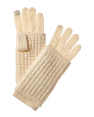 Кашемировые технические перчатки Hannah Rose Waffle Stitch 3-В-1, женские, белые